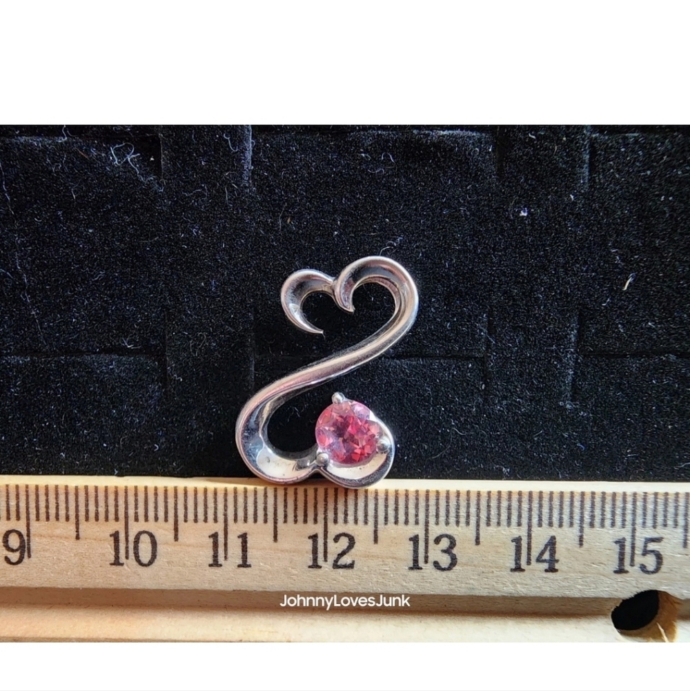 Jane Seymour Open Hearts Sterling Silver/Pink Sapphire Necklace Pendant
